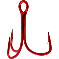 Gamakatsu Treble Hook, Needle Point, Extra Wide Gap, Red, Size 2, 8 per Pack, 77