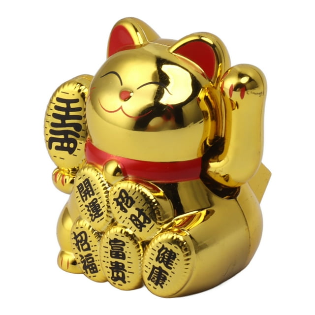 Lucky Cat, Solar Powered Lucky Cat, Lucky Cat Waving Arm, Cat Statue Decorations For Decorating Front Desk, Car, Business Openings