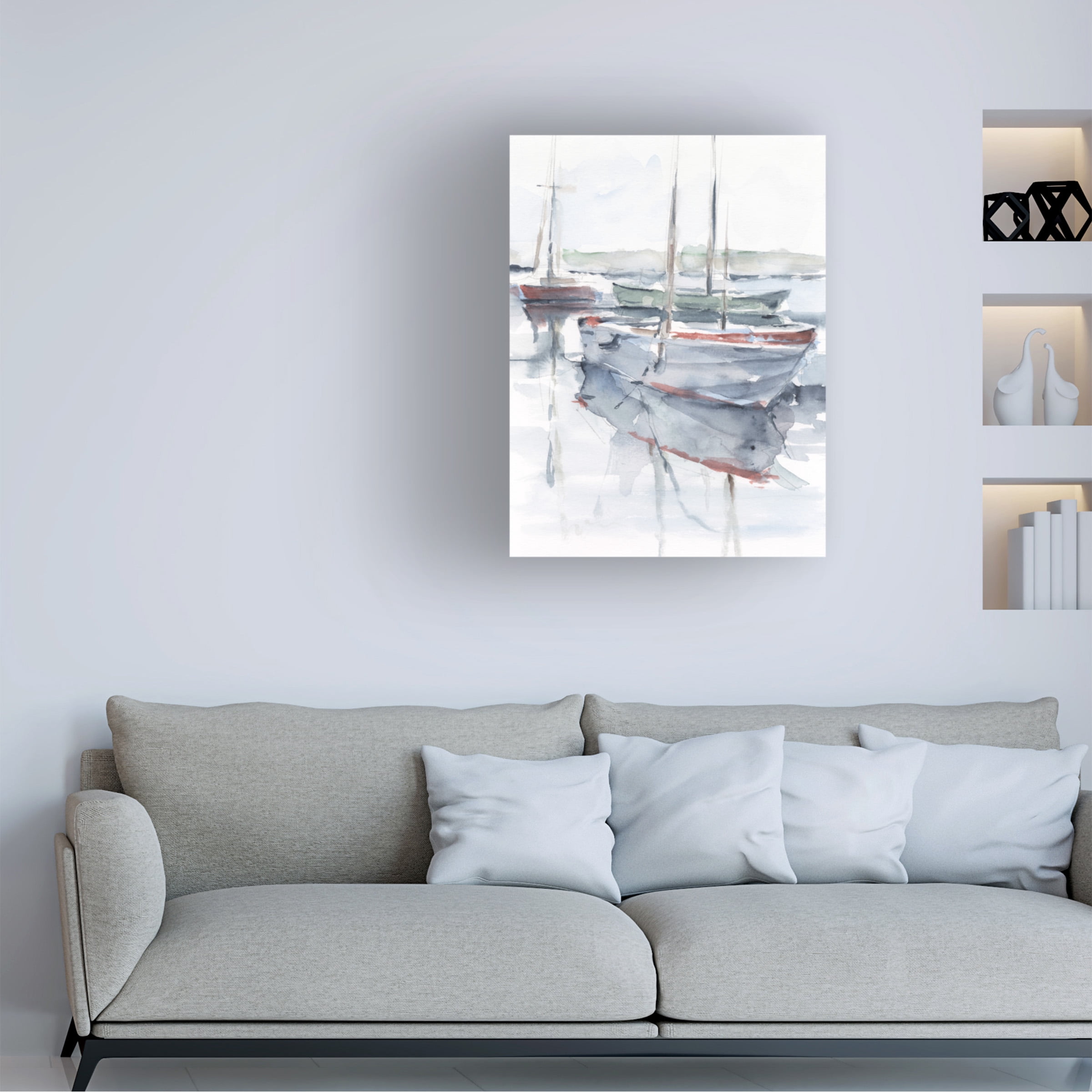 Ethan Harper 'Watercolor Harbor Study I' Canvas Art