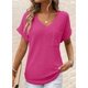 thumbnail image 2 of Camisetas de punto gofrado con cuello en V y cuello en V de Tops Dokotoo Spring para mujer, 2 of 7