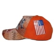 thumbnail image 3 of Three Horse Head Neon Orange Printed Baseball Cap Hat, 3 of 5