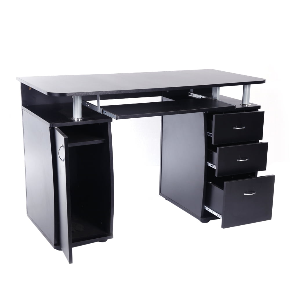 Lowestbest Computer Desk Storage Desk, Study and Office Desk with Drawers, Black Lowestbest Computer Desk Storage Desk, Study and Office Desk with Drawers, Black
