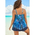 thumbnail image 2 of Swim 365 Women's Plus Size Mesh Double-Tier Tankini Top, 2 of 4