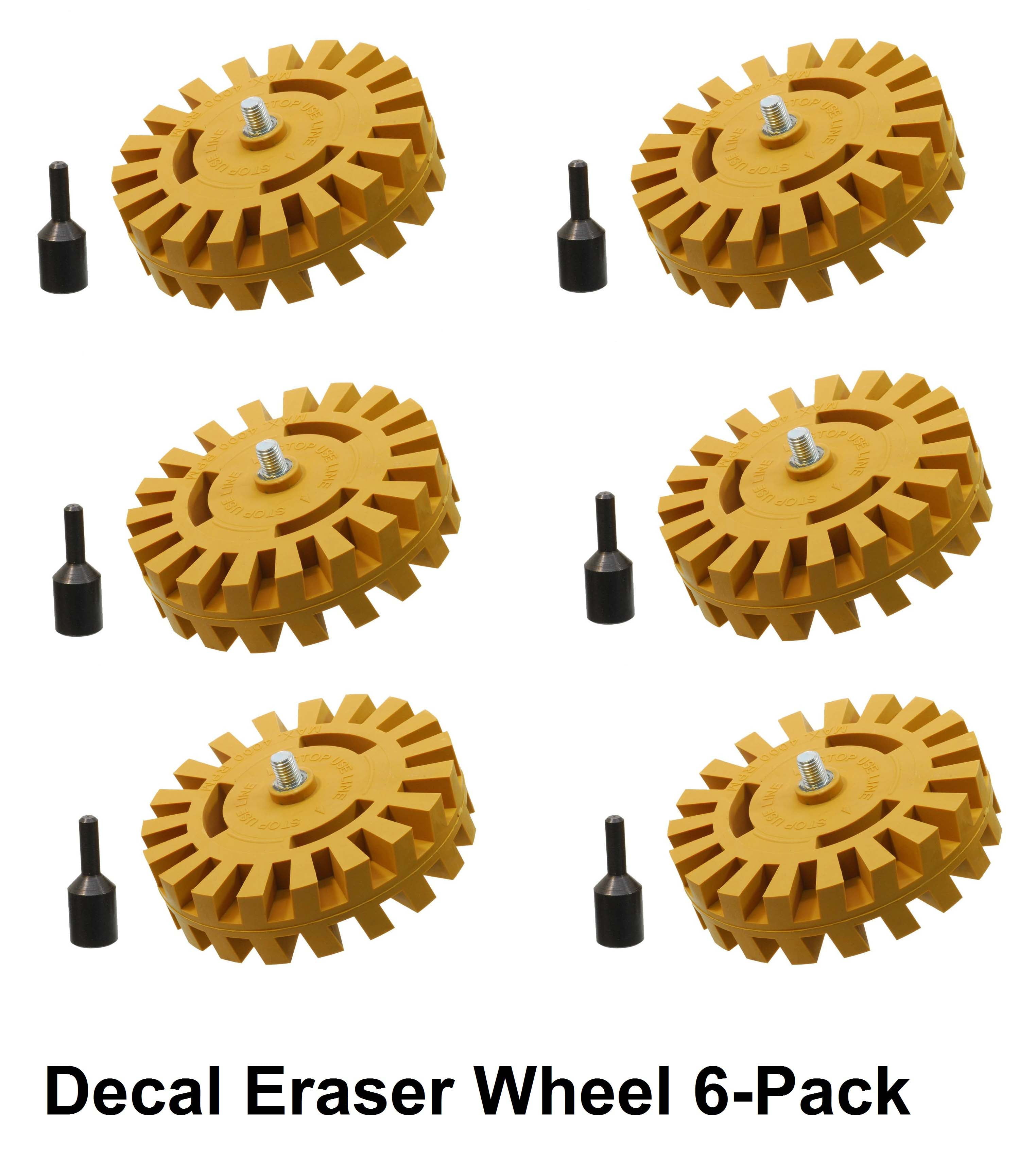 4'' Rubber Eraser Wheel Pin Stripe Decal Car Sticker Pneumatic Removal Tool 