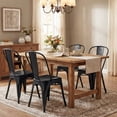 thumbnail image 4 of Lacoo Metal Dining Chair Indoor-Outdoor Use Stackable Classic Trattoria Chair Chic Dining Bistro Cafe Side Metal Chairs Set of 4 (Black), 4 of 7