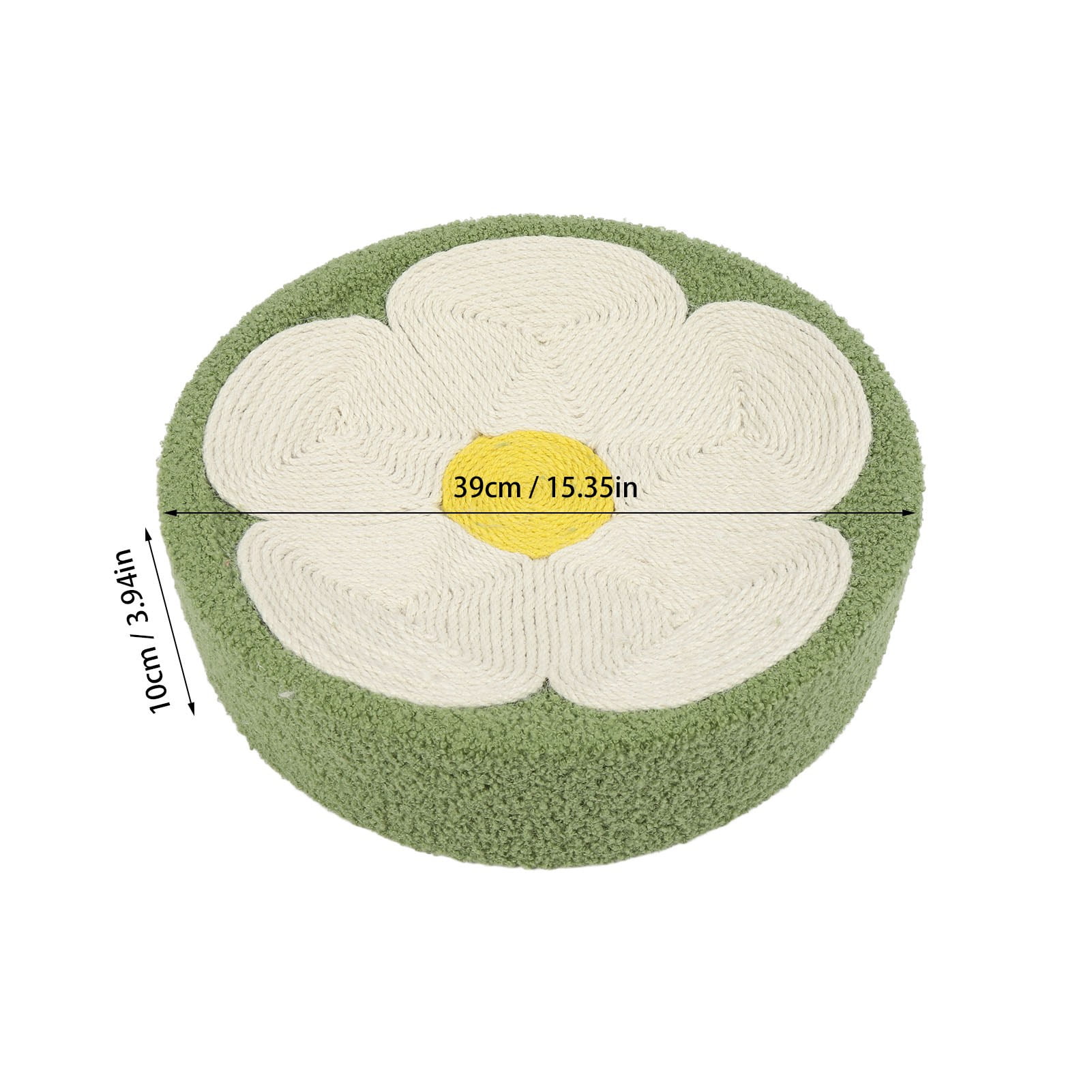 YAHHU Round Cat Scratcher Ergonomic Scratching Lounge Bed Sisal Pad for Indoor Cats Claw Grinding Flower Shape Pet Furniture (16.5 inches / 42 cm)