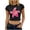 *Black, variant on Women's Lily Flower Print Crop Top,Ladies Short Sleeve Crew Neck Slim Fit Tee,Casual Summer Y2K T-Shirt for Women,Black,S-2XL