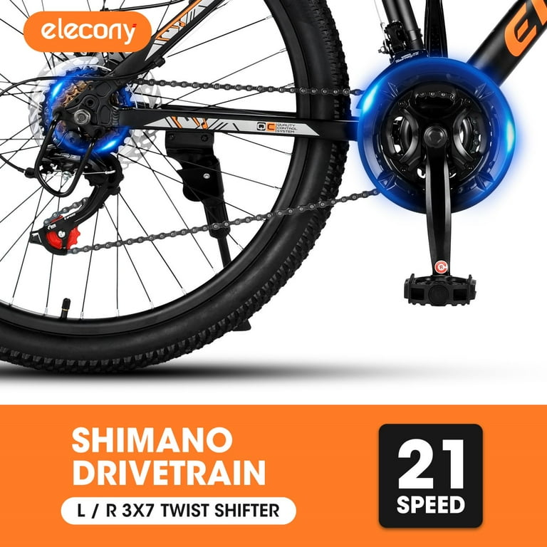 Elecony 24 Mountain Bike for Kids Youth 21 Speed Shimano Drive Dual Disc Brake Walmart