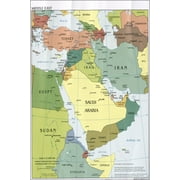 24"x36" Gallery Poster, cia map of Middle East iraq iran israel 2010