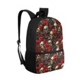 thumbnail image 2 of Uourmeti Large Storage Space 17 Inch Backpack for Travel Work, Spacious Compartment Non Fade Multiple Pockets School Backpack, Skull Roses Pattern, 2 of 6