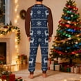 thumbnail image 4 of Tnhcen Men's Christmas Printed Pajamas 2-Piece Set, Long Sleeve Crew Neck Top & Pants Holiday Sleepwear Fleece Cozy Home Wear S-2XL Men's Festive Loungewear, 4 of 5