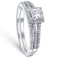 thumbnail image 2 of Empire Jewel 1 Ct Princess Cut Lab Created Simulated Diamond Ring - Classic 14K White Gold Over - Elegant Engagement Ring for Women - Perfect Gift for Anniversaries and Proposals - Proposal Ring, 2 of 7