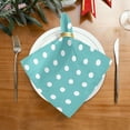 thumbnail image 6 of GZHJMY Teal Polka Dot Cloth Napkins Set of 1, Reusable Washable Polyester Dinner Napkins for Family, Restaurant, Wedding, Party Decor 20 x 20 Inch, 6 of 7