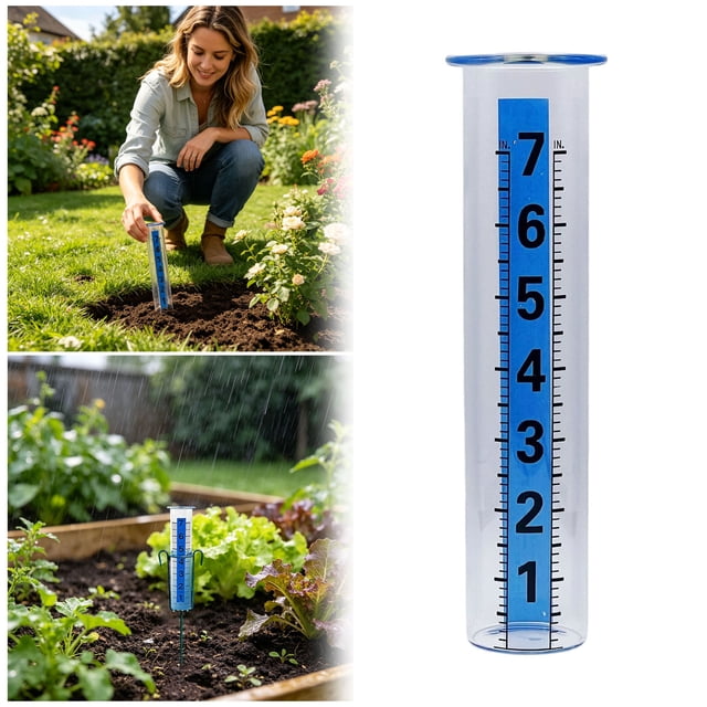 Rain Gauge Outdoor High Precision Rainfall Measurement Collector With Easy Mount