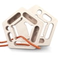 thumbnail image 1 of Fingerboard Rock Climbing Hangboard Set of 2, Portable Wooden Hangboard Climbing Rings Double Sided Grip Trainer with Ropes for Indoor Outdoor Finger--HAPDEN, 1 of 3