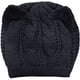 thumbnail image 2 of Lindo gorro de lana tejido con orejas de gato para mujer y niña, gorro de crochet [Kittenear Black], 2 of 5