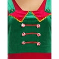 thumbnail image 5 of Women Christmas Overalls Velvet Wide Leg Romper Pants Santa Sleeveless Onesie Jumpsuit Novelty Holiday Costume, 5 of 6