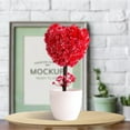 thumbnail image 5 of Twowood Fake Flower Plant Heart Shape Plum Blossom Plastic Patio Yard Simulated Flower Pot for Shelf Stand, 5 of 10