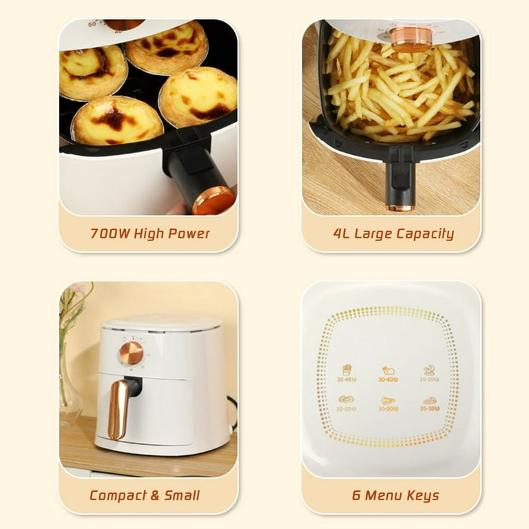 WETIE Air Fryer: 4QT 1400W, 5-in-1, 176°F-400ºF, Overheat Protection, Easy  Clean