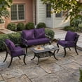 thumbnail image 7 of Pakunoda 4 Set of Waterproof Outdoor Deep Seat Cushion Replacement Slipcovers, 19" x 19" Patio Furniture Cushion Covers, Outdoor Cushion Covers with Zipper for Patio Furniture, Purple, 7 of 7