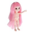 thumbnail image 3 of 13 articulado articulado móvil desnudo articulada cuerpo de muñeca con peluca de cabellero accesorio de piezas de bricolaje 16cm Cabello rosado con flequillo Baoblaze BJD Doll Body, 3 of 8