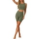 thumbnail image 2 of INSPIRAR CHIC Conjuntos de Pijamas de Mujer Sin Mangas, Top Corto de Punto Acanalado con Pantalones Cortos de Jogger Biker XS Verde Ejército, 2 of 6