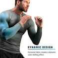 thumbnail image 2 of Hayabusa Fusion Long Sleeve Jiu Jitsu Rashguard - Grey/Aqua, Small, 2 of 6
