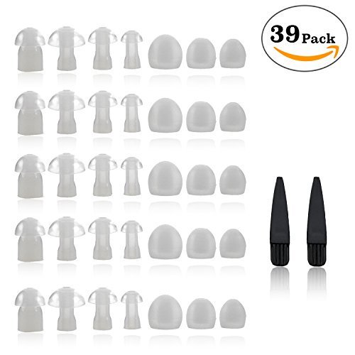 MEDca Hearing Aid Replacement Ear Tips with Cleaning Brushes, 39 Pieces