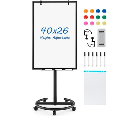 Mobile Whiteboard 40" x 26" Height Adjustable Magnetic Dry Erase Board w/ Stand