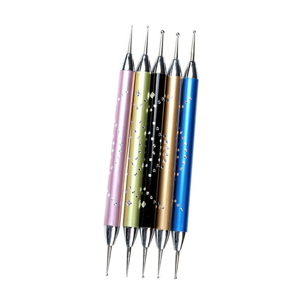 FONDOTIN Cake Decorating Tools 5PCS Double End Embossing Stylus Tracing Carving Pens for Baking Crafts Random Colors