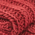 thumbnail image 3 of Park Designs Chunky Ribbed Knit Throw - Garnet, 3 of 3