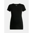 thumbnail image 5 of Time and Tru Women's Maternity Non Shirred Tee with Short Sleeves, Sizes S-XXL, 5 of 5