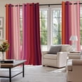 thumbnail image 2 of Aofoto Red & Pink Blackout Curtains, Modern Striped Decorative Light Blocking Darkening Grommet Curtain for Living Room/Bedroom,2 Panels,42x84 Inches, 2 of 5