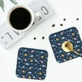 thumbnail image 4 of Lsque Modern Modern Excavator Pattern 4" Drink Coasters Set of 4, PVC Leather Absorbent Coasters, Table Coaster Set Decorative Coffee Cup Coasters Housewarming Gift -Square, 4 of 6