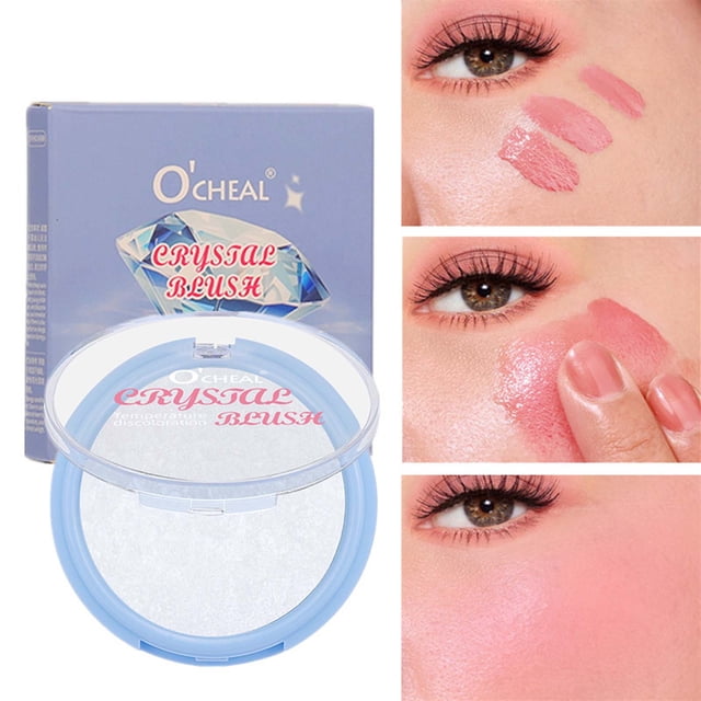 Ganfancp Polvo Transparente de Cristal Colorete En Crema No Se Quita El Maquillaje Es Claro Transparente Fino Brillante Cambio de Temperatura a Alta Luz Rouge Ofertas Del Día Liquidación 1* Colorete