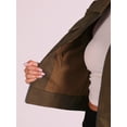 thumbnail image 5 of INSPIRE CHIC Women's Faux Leather Jacket Turndown Collar Long Sleeve Zip Jackets XS Brown, 5 of 6