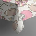 thumbnail image 5 of Pink Football Square Tablecloth,Waterproof Square Table Cover,Wipeable Spillproof Washable Table Cover for Home Kitchen Party Decor 60"x60"(152x152cm), 5 of 6