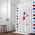 thumbnail image 6 of Independence Day Stars Shower Curtain for Bathroom Decor, Modern Abstract Red Blue Stripes Stars Waterproof Fabric Shower Curtain, 72"x84" Set with 12 Hooks, 6 of 9
