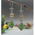 thumbnail image 2 of Pendientes de separación de Color turquesa con incrustaciones de moda, pendientes largos de brazo oscilante mecánico Wrigley creativos de gama alta para mujer, 2 of 5