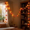 thumbnail image 6 of Tryvkinvive Halloween Maple Leaf String Lights 68",Pumpkin Eyeball Spider Fairy Lights,Decorative Light Strings for Home Decor Supplies Indoor Table,Window,Thanksgiving & Halloween Party Decor, 6 of 8