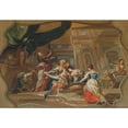thumbnail image 3 of Franz Anton Zeiller 14x11 Black Modern Framed Museum Art Print Titled - The Birth of John (1755), 3 of 5