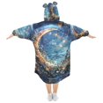 thumbnail image 2 of FORMRS Wearable Blanket Hoodie with Sleeves for Kids Cozy Flannel Sweatshirt, Crystal Moon, 2 of 7