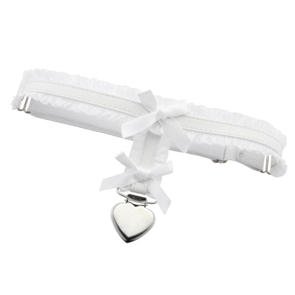 Women's Lace Embellished Leather Garter Belt with Heart Clip Ruffle Thigh For Dresses Pants Or Casual Ensembles