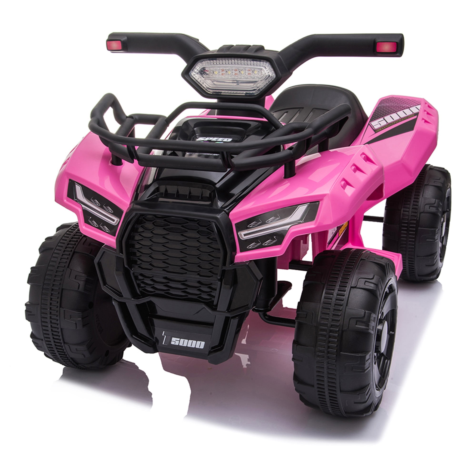 Spaco 6V Electric Kids Car Powered Ride Ons with 4 Spring-Suspension Wheels Button Switch Quad Ride on Car, Pink Spaco 6V Electric Kids Car Powered Ride Ons with 4 Spring-Suspension Wheels Button Switch Quad Ride on Car, Pink
