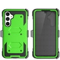 thumbnail image 3 of Galaxy S23 FE 5G Holster Case Belt Clip w/ [Built in Screen Protecotr],Takfox Rugged Shockproof Heavy Duty Locking Swivel Kickstand Full Body Hard Shell Cover for Samsung Galaxy S23 FE 5G 6.4"- Green, 3 of 5