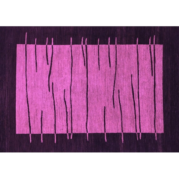 Ahgly Company Indoor Rectangle Abstract Purple Modern Area Rugs, 7' x 10'