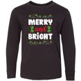 thumbnail image 3 of Inktastic Merry and Bright Long Sleeve Youth T-Shirt, 3 of 5