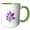 Green/White, variant on 3drose, Purple Tulips in Artistic Ottoman Turkish Style, 11oz Two-tone Blue Mug