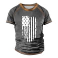 thumbnail image 4 of Men's Raglan T-shirt Retro Short Sleeve Round Neck Independence Day Printing Tops 2XL, 4 of 4