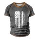 thumbnail image 4 of Men's Raglan T-shirt Retro Short Sleeve Round Neck Independence Day Printing Tops 6XL, 4 of 4